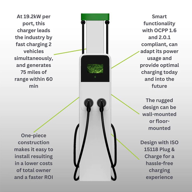 44KW Double Gun Head Type 2 Electric Car Charger