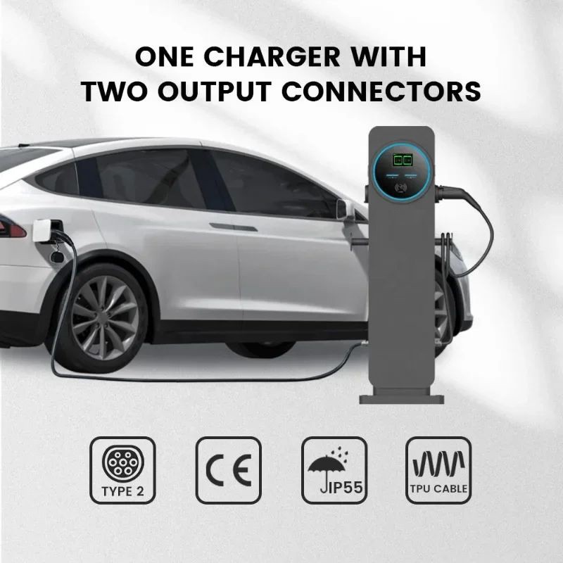 22KW floor-standing 3 phase electric car charger